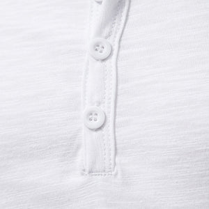T-Shirt mit Henley-Kragen aus geflammter Baumwolle