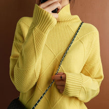 Laden Sie das Bild in den Galerie-Viewer, Einfarbiger Locker Gestrickter Pullover