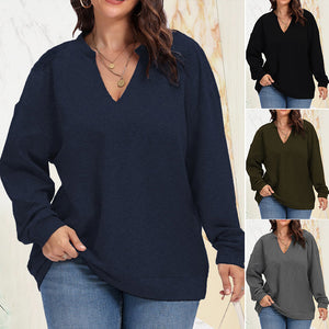Damen Übergroßer Pullover mit V-Ausschnitt