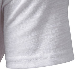T-Shirt mit Henley-Kragen aus geflammter Baumwolle