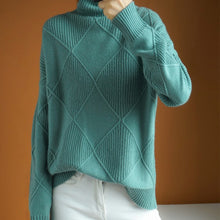 Laden Sie das Bild in den Galerie-Viewer, Einfarbiger Locker Gestrickter Pullover