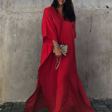 Laden Sie das Bild in den Galerie-Viewer, Einfarbiges Lockeres Urlaubskleid