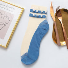Laden Sie das Bild in den Galerie-Viewer, Damen Perlen Knöchelhohe Socken aus Netzstoff