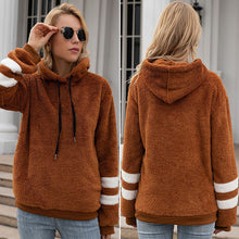 Laden Sie das Bild in den Galerie-Viewer, Lockerer Langärmliger Plüsch-Kapuzenpullover