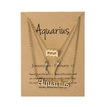 Laden Sie das Bild in den Galerie-Viewer, Kreative Halsketten mit zwölf Sternbildern (drei Stücke)