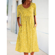 Laden Sie das Bild in den Galerie-Viewer, Blumen-Strandkleid mit Rundhalsausschnitt