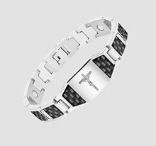 Laden Sie das Bild in den Galerie-Viewer, Kohlefaser-Magnet-Titan-Stahl-Armband