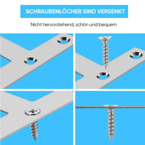 Edelstahl Flachplatten Eckverstrebungshalterung -T und L