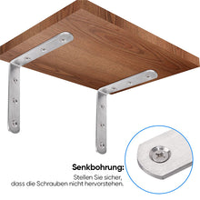 Laden Sie das Bild in den Galerie-Viewer, Edelstahl Flachplatten Eckverstrebungshalterung -T und L