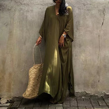 Laden Sie das Bild in den Galerie-Viewer, Einfarbiges Lockeres Urlaubskleid