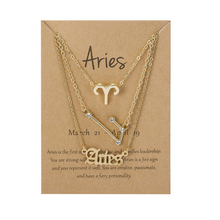 Laden Sie das Bild in den Galerie-Viewer, Kreative Halsketten mit zwölf Sternbildern (drei Stücke)