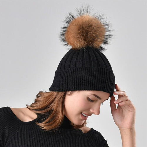 Kinder gestreifte gewellte randlose Strickmütze