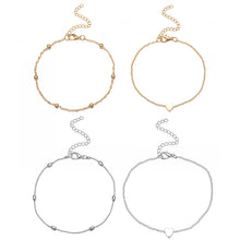 Laden Sie das Bild in den Galerie-Viewer, Herz Fußkettchen mit ovalen Perlen