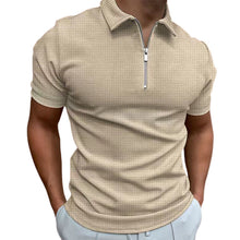 Laden Sie das Bild in den Galerie-Viewer, Einfarbiges Sommer-T-Shirt mit Reißverschluss