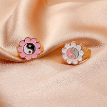Laden Sie das Bild in den Galerie-Viewer, Damen Yin-Yang-Blumenring