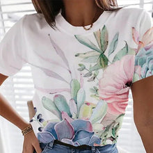 Laden Sie das Bild in den Galerie-Viewer, Lässiges Lockeres Kurzärmeliges T-shirt Für Damen