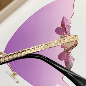 Sonnenbrille mit Diamant-Schmetterlingsverlauf