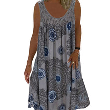 Laden Sie das Bild in den Galerie-Viewer, Sexy Bedrucktes Schulterfreies Lockeres Kleid
