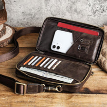 Laden Sie das Bild in den Galerie-Viewer, Retro-Umhängetasche &amp; Gürteltasche aus Leder für Herren