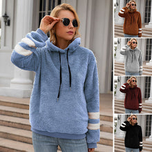 Laden Sie das Bild in den Galerie-Viewer, Lockerer Langärmliger Plüsch-Kapuzenpullover