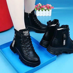Warme Lederstiefel für Damen