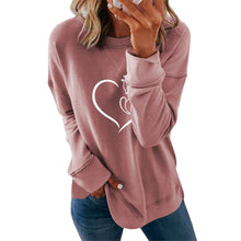 Laden Sie das Bild in den Galerie-Viewer, Langarm-Sweatshirt mit Rundhalsausschnitt und Herzdruck