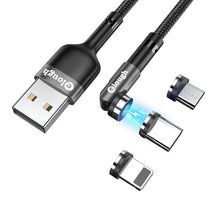 Laden Sie das Bild in den Galerie-Viewer, 540 Grad drehbares 3 in 1 magnetisches Datenkabel