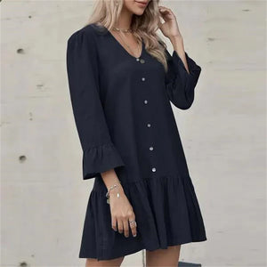 Faltenkleid mit Glockenärmeln