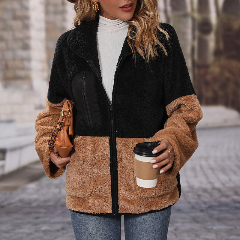 Cardigan-Jacke mit Farbblock-Panel