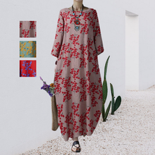 Laden Sie das Bild in den Galerie-Viewer, Vintage-Kleid mit Rundhalsausschnitt