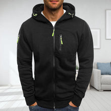 Laden Sie das Bild in den Galerie-Viewer, Kapuzen-Fleece-Sweatshirt mit durchgehendem Reißverschluss für Herren