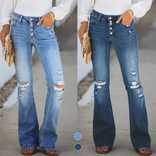Laden Sie das Bild in den Galerie-Viewer, Zerrissene Jeans mit fünf Knöpfen