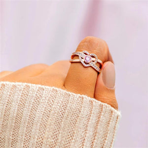 Rosa Herz Ring umgeben