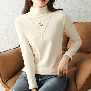 Lässige Langarm-Rollkragenpullover für Damen
