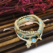 Laden Sie das Bild in den Galerie-Viewer, Mehrschichtiges Armband mit Augenperlen und Temperament