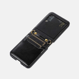 Handyhülle für Samsung Z Flip 3/4/5 Umhängetasche aus Leder mit Klappe