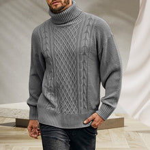 Laden Sie das Bild in den Galerie-Viewer, Einfarbiger Langärmliger Gestrickter Rollkragenpullover für Herren