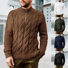 Laden Sie das Bild in den Galerie-Viewer, Einfarbiger Pullover mit Reißverschluss für Herren