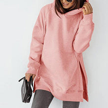 Laden Sie das Bild in den Galerie-Viewer, Langarm-Fleece-Sweatshirt mit Kapuze für Damen