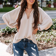 Laden Sie das Bild in den Galerie-Viewer, Lässige Bequeme Bluse mit V-Ausschnitt