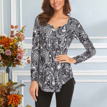 Laden Sie das Bild in den Galerie-Viewer, Bedrucktes Langärmliges T-Shirt für Damen