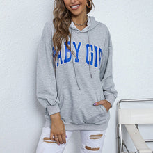 Laden Sie das Bild in den Galerie-Viewer, Lässiger Buchstabe-Pullover für Damen mit Kapuze