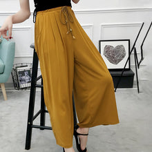 Laden Sie das Bild in den Galerie-Viewer, Einfarbige Hose mit weitem Bein und elastischem Bund