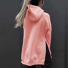 Laden Sie das Bild in den Galerie-Viewer, Langarm-Fleece-Sweatshirt mit Kapuze für Damen