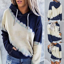 Laden Sie das Bild in den Galerie-Viewer, Lockerer Langärmliger Kapuzenpullover mit Farbverlauf