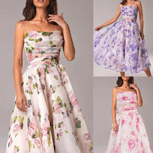 Laden Sie das Bild in den Galerie-Viewer, Elegantes bedrucktes Trägerkleid