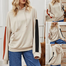 Laden Sie das Bild in den Galerie-Viewer, Damen Modischer Kapuzenpullover mit Farbblock