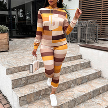 Laden Sie das Bild in den Galerie-Viewer, Lässig Gestreiftes 2-Teiliges Set