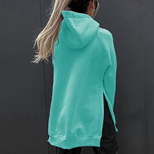 Laden Sie das Bild in den Galerie-Viewer, Langarm-Fleece-Sweatshirt mit Kapuze für Damen