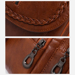 Twist Clamshell Lederrucksack